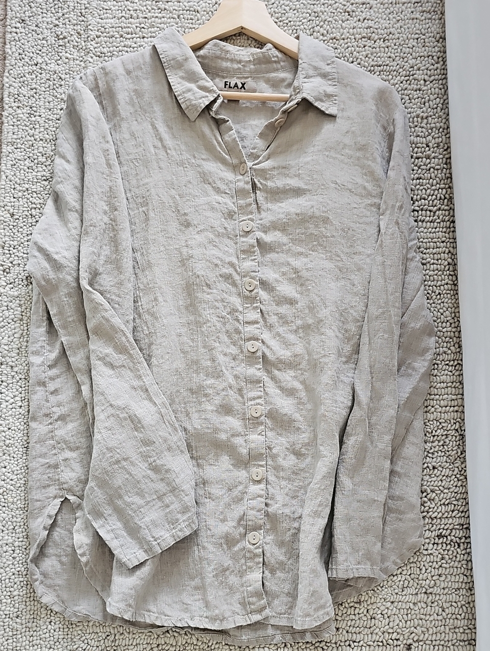 FLAX 100% Linen Women's Button Down Shirt Medium